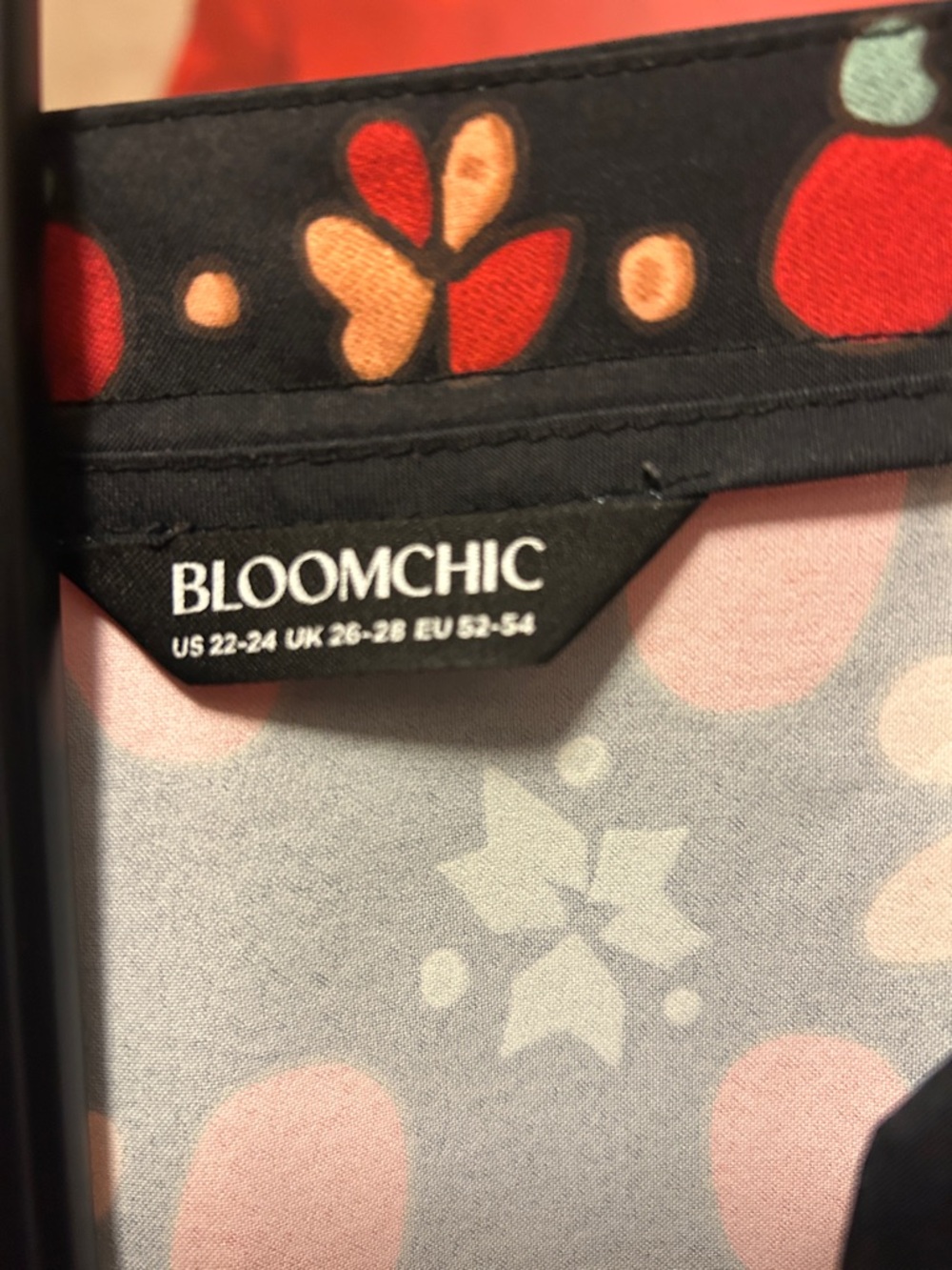 Colorful Floral Midi Dress - Black with Multi Floral Print - Picture 2 of 3